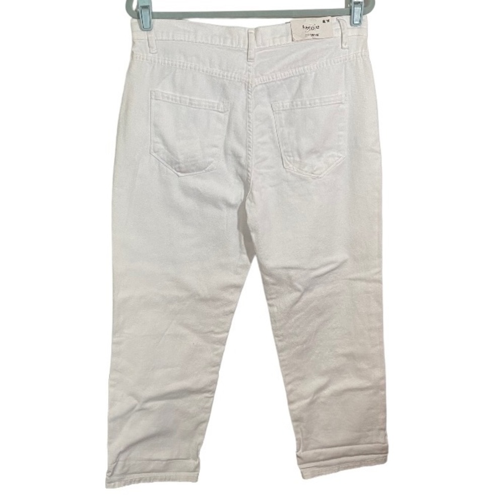 Kensie Crop Jeans Women’s 10 True Vintage High Rise White Pleated 100% Cotton - Picture 4 of 12